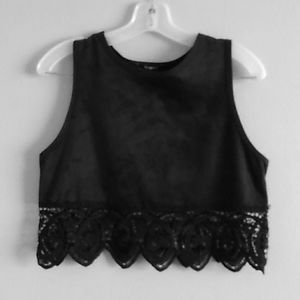 Zara Trafaluc micro suede top sz SMALL